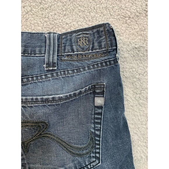 Men's Rock & Republic Denim Blue Jeans Size 38 x 32 Henlee 5 Pocket Design - Picture 11 of 16